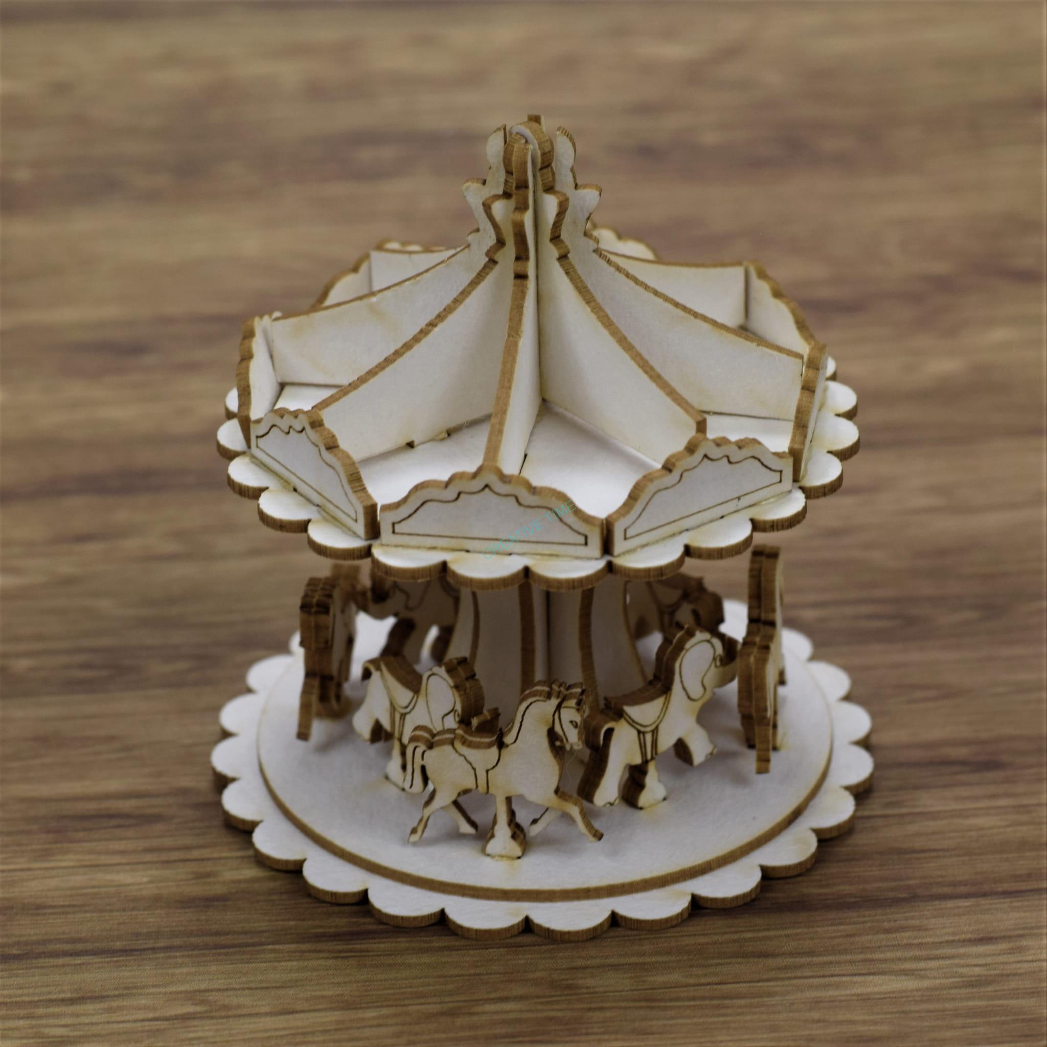 Lepenkový výrez chipboards - 3d hojdací koník 6x2,3cm