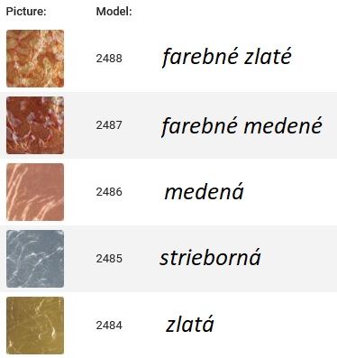 Metalické pláty Pentart - Sada 5 ks medené