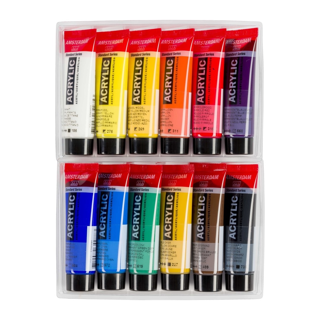 Akrylová farba AMSTERDAM, sada General Selection 12x20 ml