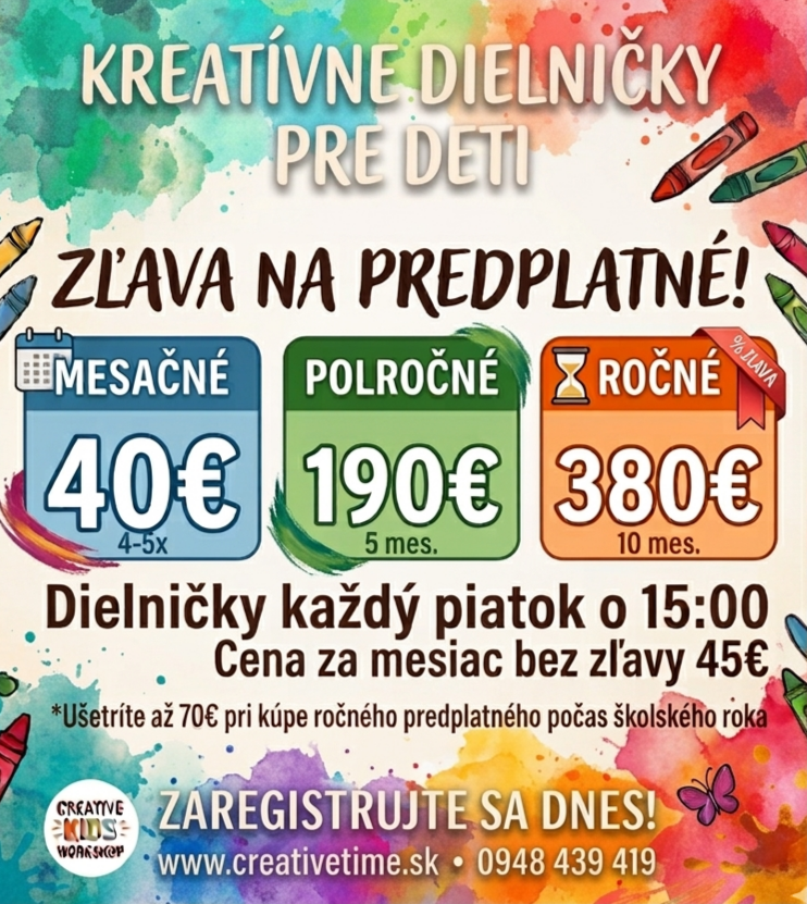 Kreatívne dielničky - polročné predplatné 2026