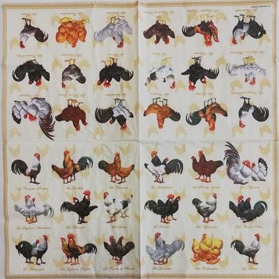 Servítka veľkonočná Kohút a sliepka