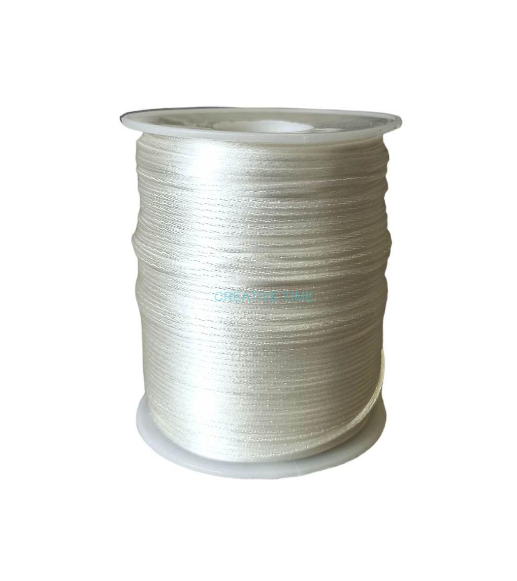 Saténová šnúra 1 mm, 80-100m - biela
