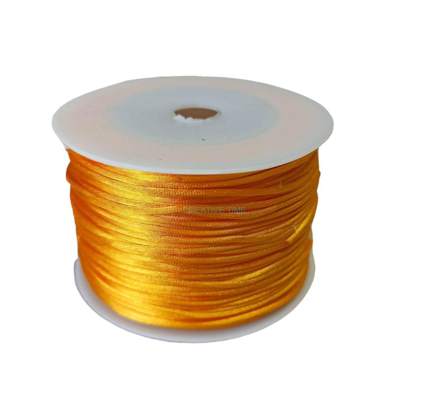 Saténová šnúra 1 mm, 10 m - žltá