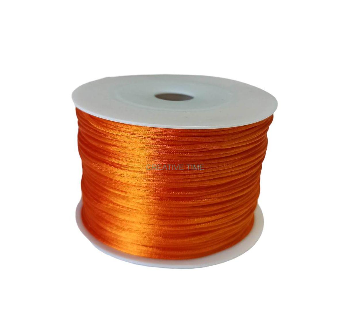 Saténová šnúra 1 mm, 10 m - oranžová