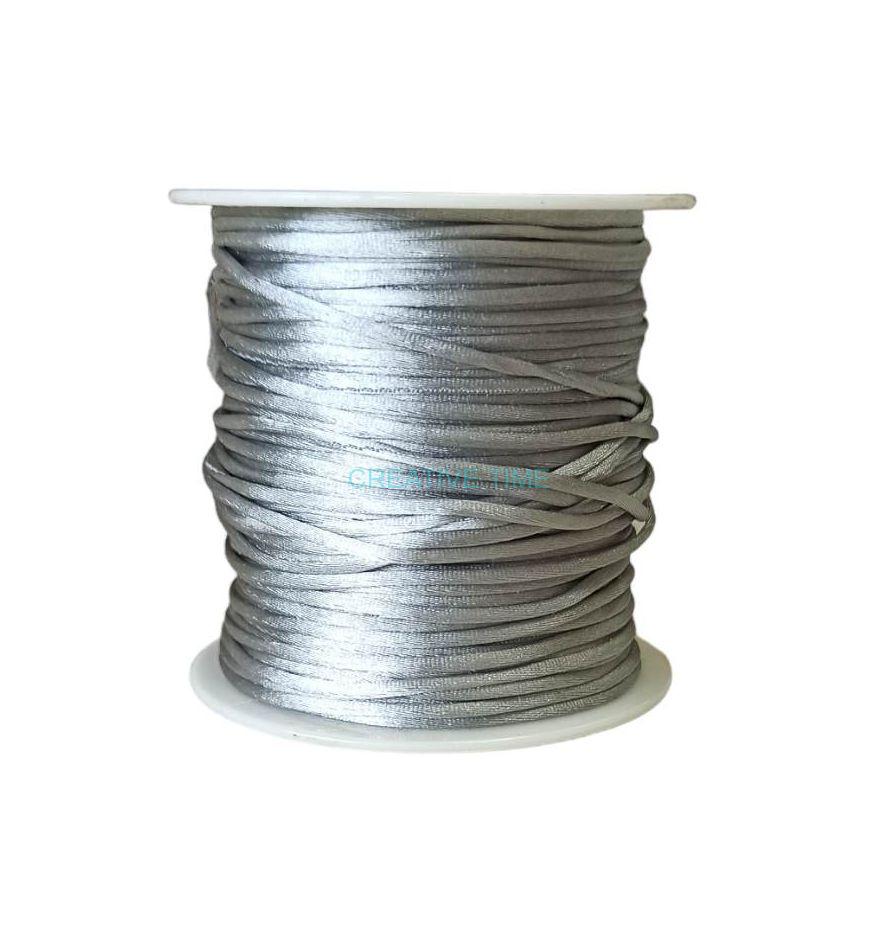 Saténová šnúra 1 mm, 10m - strieborná