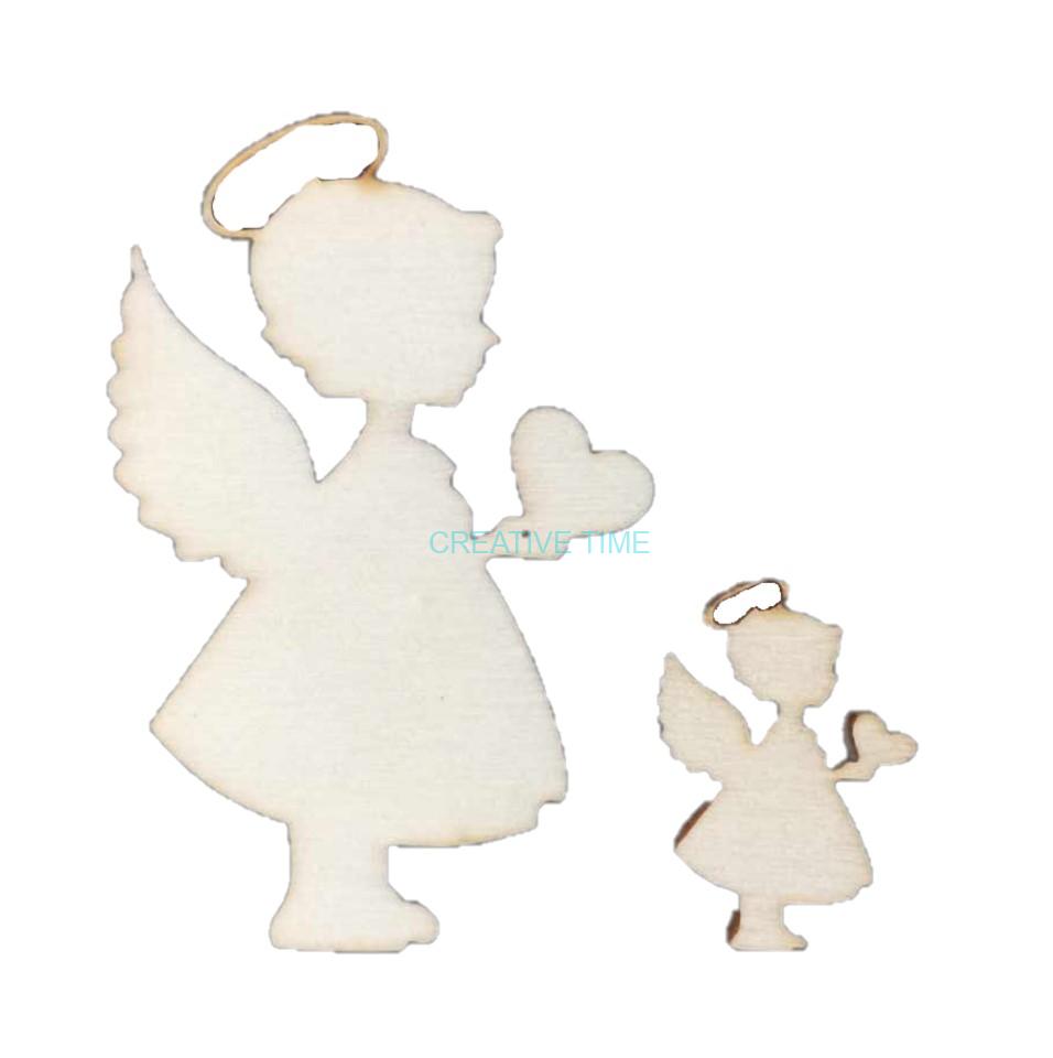 Drevený výrez anjelik 2,5x3,5 cm