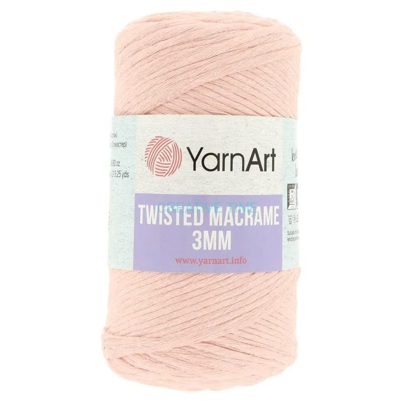 Šnúra točená YarnArt Twisted Macrame 3mm, lososová, č.767 - 10 m