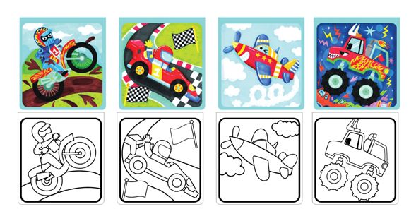 Kreativny set Čarovné omaľovánky Auto-Moto