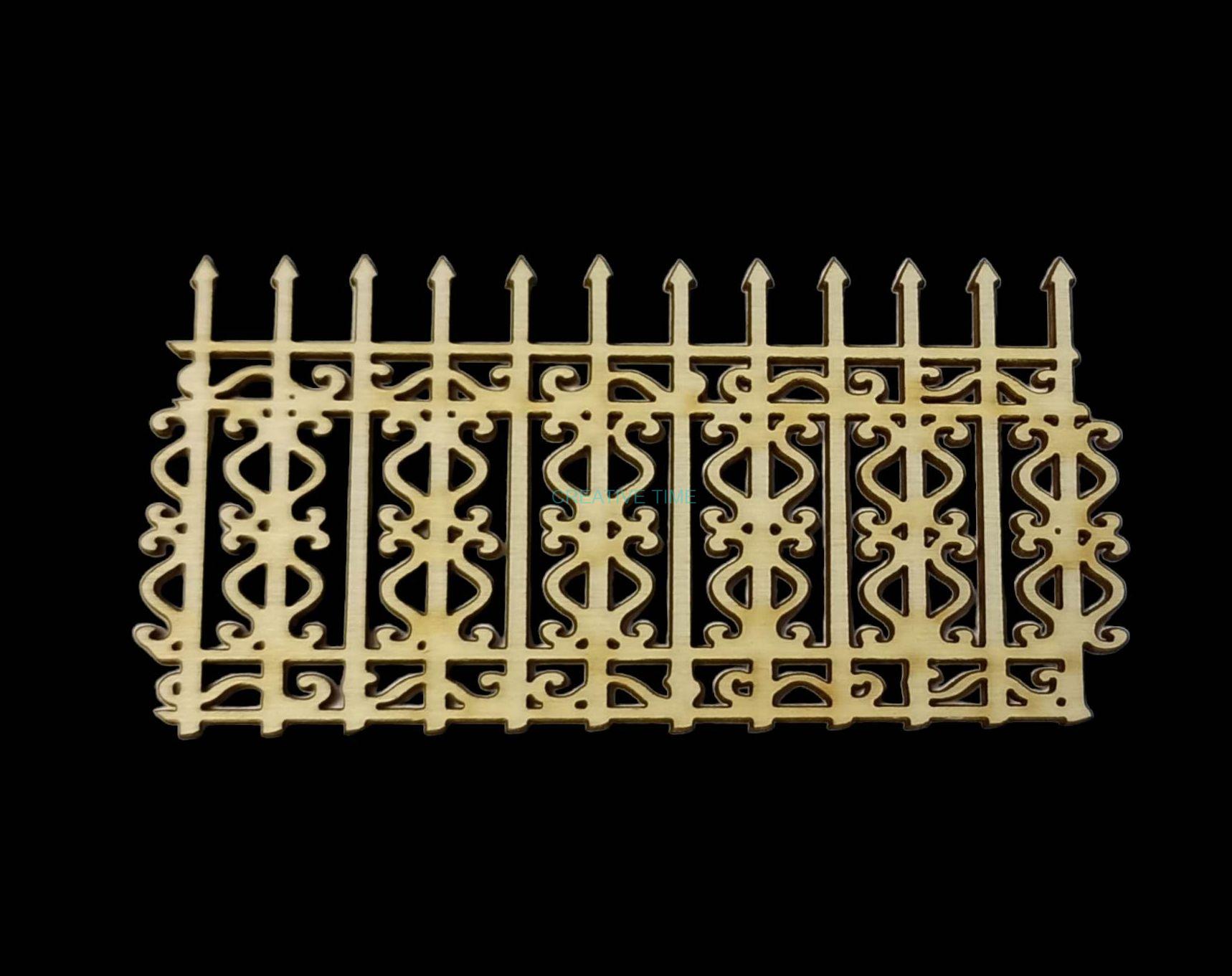 Drevený výrez plot 10x5 cm