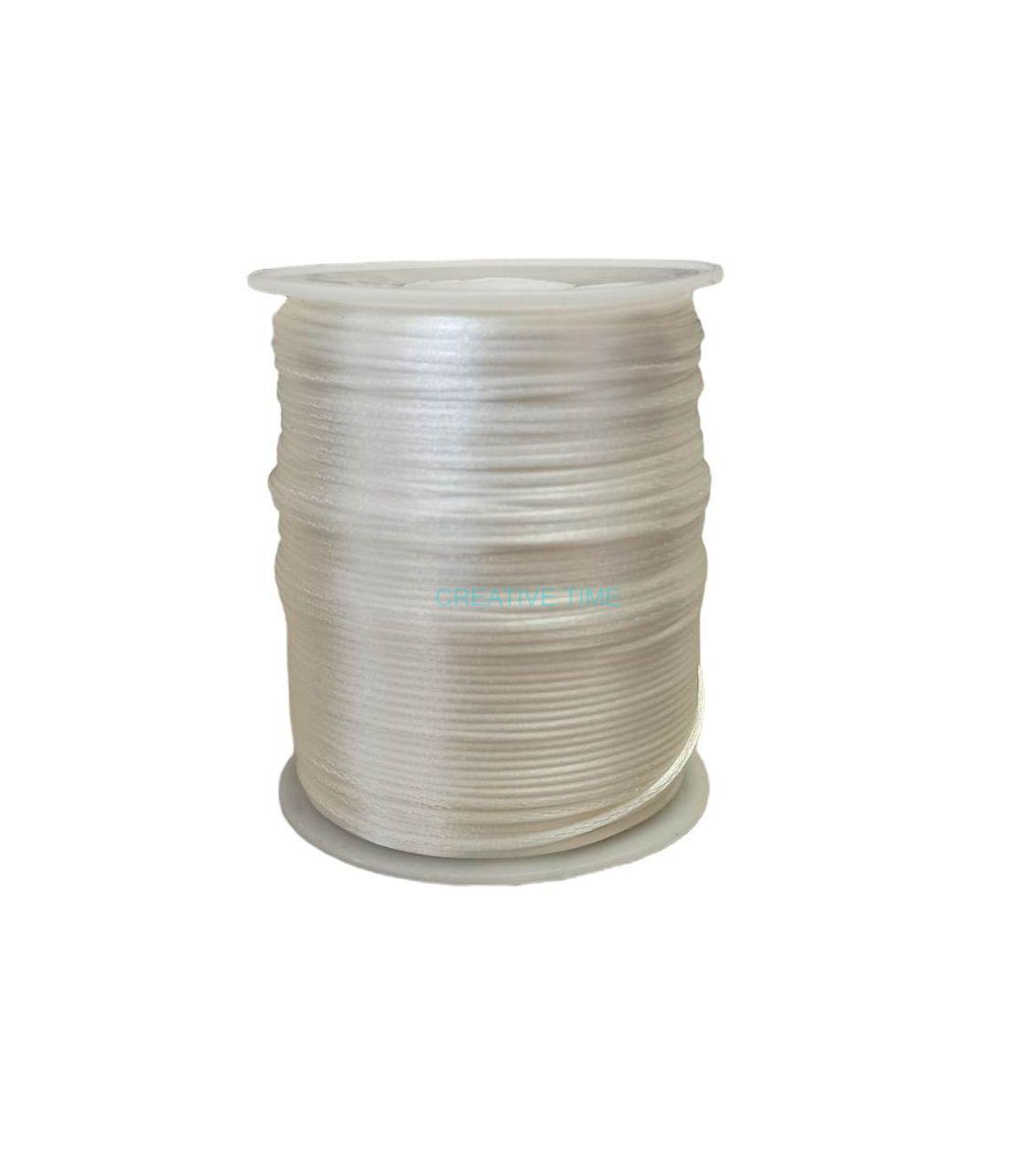 Saténová šnúra 1 mm, 80-100m - biela