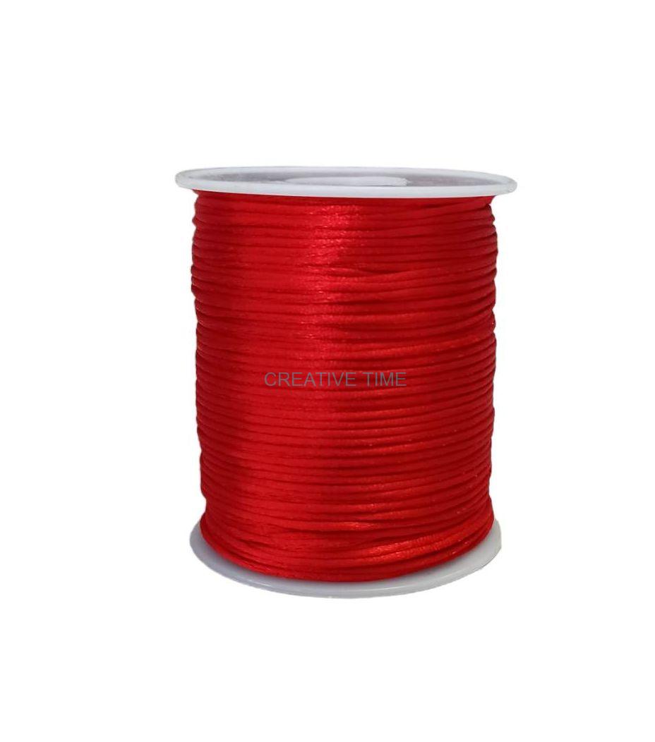Saténová šnúra 1 mm, 10 m - červená