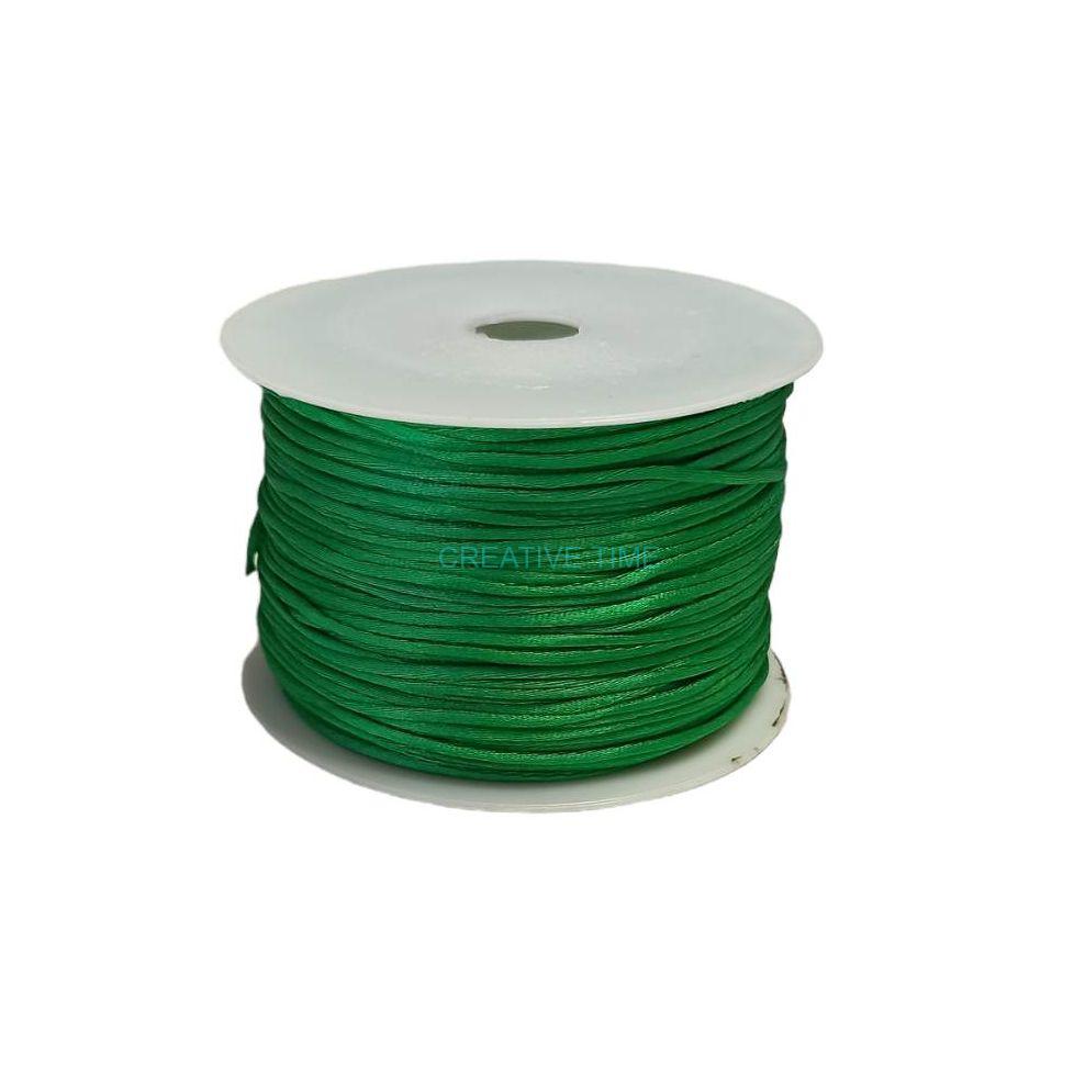 Saténová šnúra 1 mm, 10 m - zelená