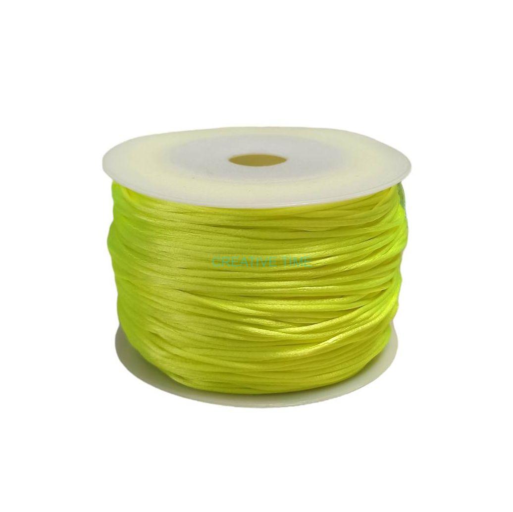 Saténová šnúra 1 mm, 10 m - žltá neon