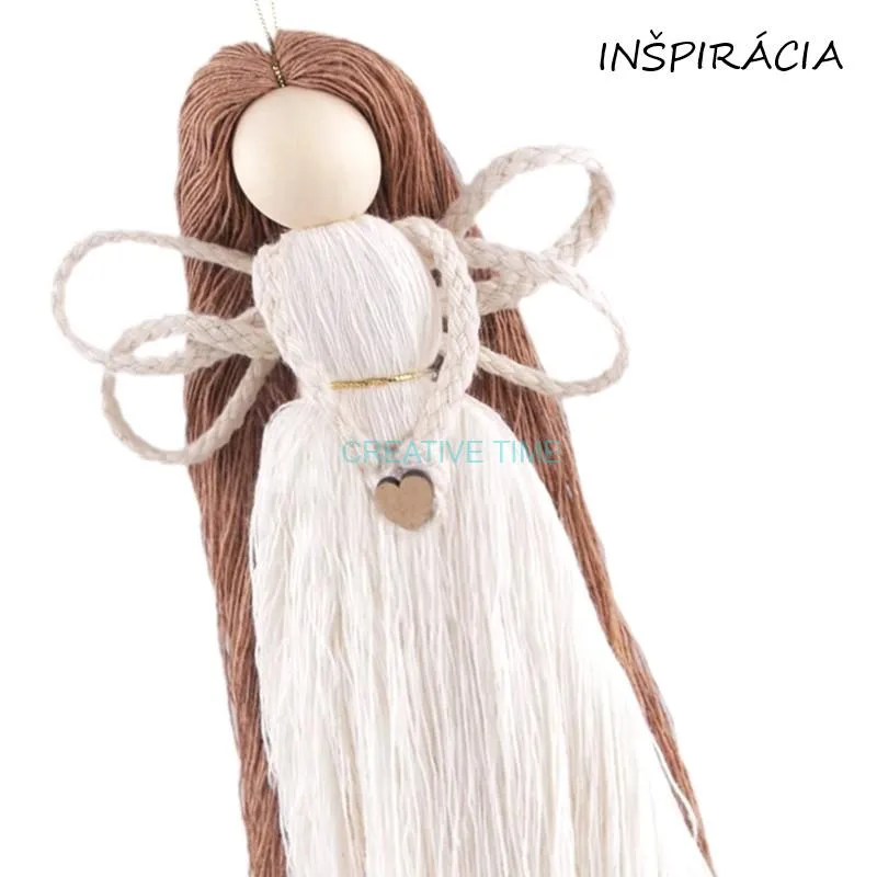 Šnúra macramé bavlnená 4 mm, prírodná biela - 10 m