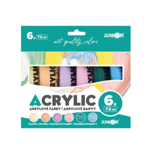 Akrylová farba - sada Junior pastel 6x75 ml