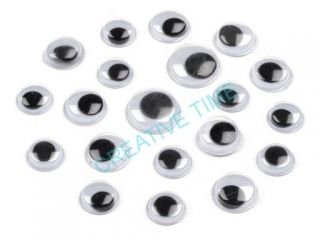 Oči pohyblivé čierne 6 mm, 100 ks
