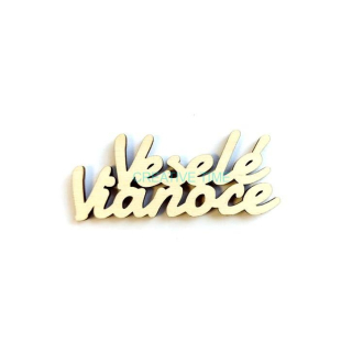 Drevený výrez Veselé Vianoce 7x2,8 cm