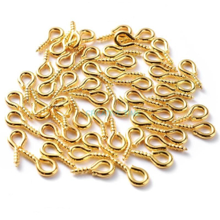 Očko šrubovacie - zlatá - 5x10 mm - 50 ks