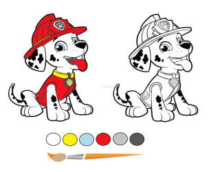 Kreatívny set pre deti - Maľovaný výrez Paw Patrol Marshall