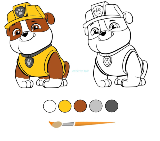 Kreatívny set pre deti - Maľovaný výrez Paw Patrol Rubble