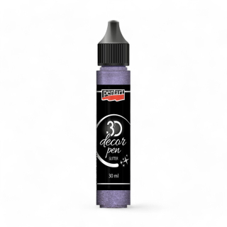 Dekoračné 3D pero, 30 ml, glitrová strieborno fialová