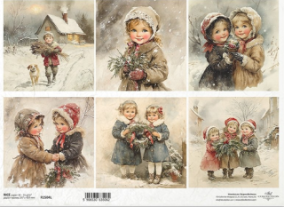 Ryžový papier R1504L - Vianoce, deti