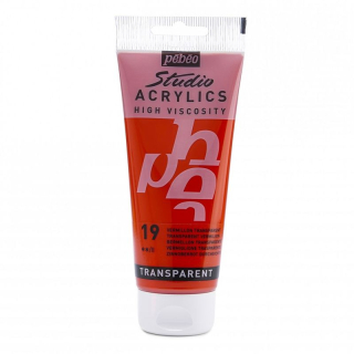 Akrylová farba Studio Acrylics 100 ml, 19 Transparent vermilion