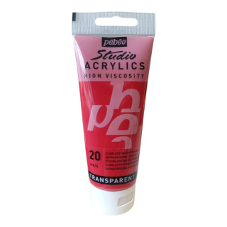 Akrylová farba Studio Acrylics 100 ml, 20 Quinacridone scarlet