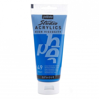 Akrylová farba Studio Acrylics 100 ml, 49 Opaque primary cyan