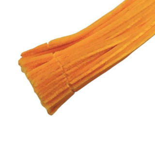 Chlpatý drôtik oranžová 6 mm x 30 cm - 20 ks