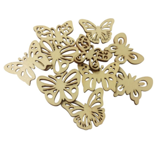 Drevený výrez motýľ mix 3x2,5 cm - 5 ks