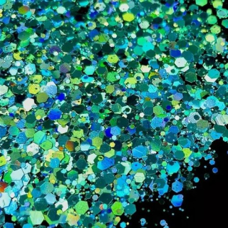 Glitre mix 10 g - tyrkysová zelená