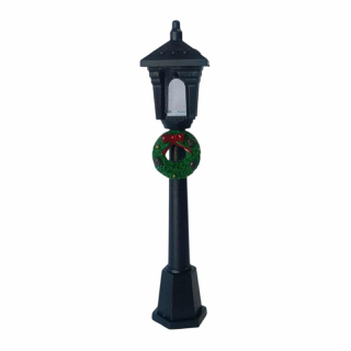 Dekorácia - pouličná lampa s vencom 10,5 cm