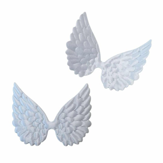 Krídla saténové biele 6x4,5 cm - 10 ks