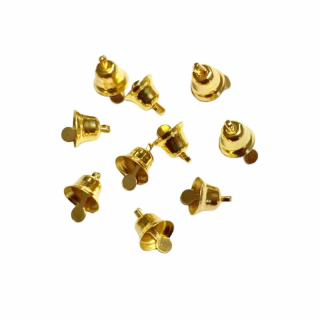 Dekorácia zvonček zlatý 1,3 cm - 10 ks