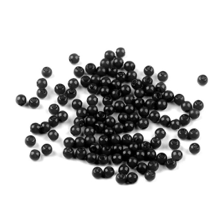 Korálky voskové perly 6 mm čierna 25 g