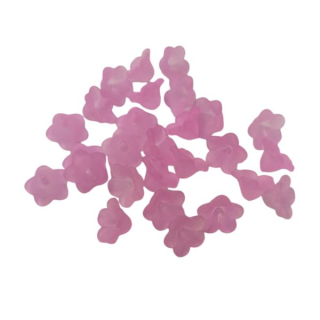 Korálka plastová zvonček 12x7 mm - 10 ks - ružová