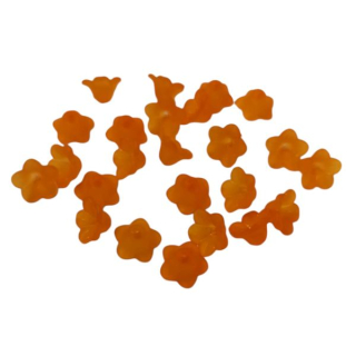 Korálka plastová zvonček 12x7 mm - 10 ks - oranžová