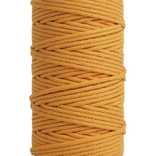 Šnúra macramé bavlnená 4 mm, oranžová - 10 m
