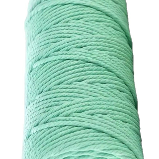 Šnúra macramé bavlnená 4 mm, zelená tyrkysová - 10 m