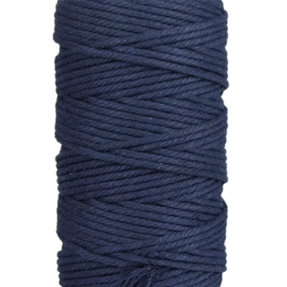 Šnúra macramé bavlnená 4 mm, tmavá modrá - 10 m