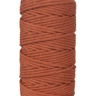 Šnúra macramé bavlnená 4 mm, tehlová - 10 m