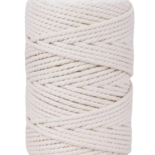Šnúra macramé bavlnená 3 mm, prírodná biela - 10 m