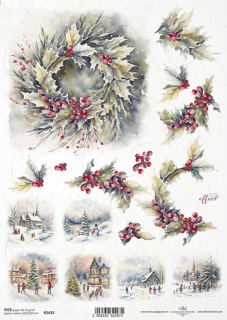 Ryžový papier R2435 - Zimna, deti, cezmína