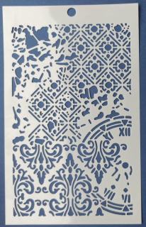 Šablóna 20x12,5 cm - Hodiny a ornament