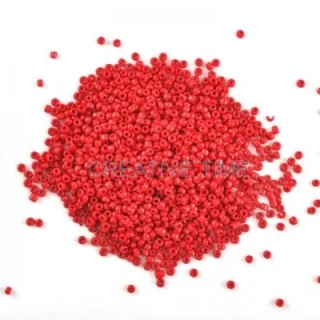 Korálky rokajl 2 mm - 25 g - červená 