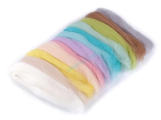 Ovčie rúno - vlna na plstenie 12 farieb -  50 g - mix 01