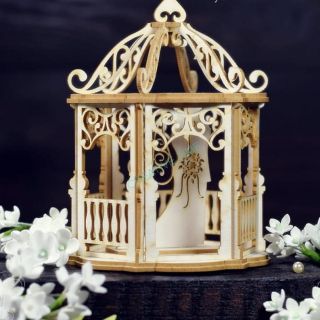 Lepenkový výrez chipboards, svadobný altánok 7x8,5cm