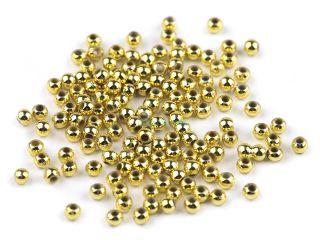 Korálky plastové zlatá, 6 mm - 10 g
