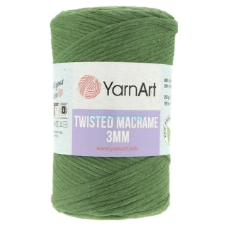 Šnúra točená YarnArt Twisted Macrame 3mm, zelená olivová, č.787 - 10 m